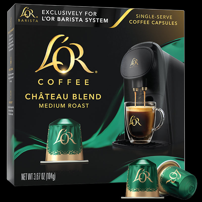 Image of L'OR Chateau Coffee Box with Capsules.