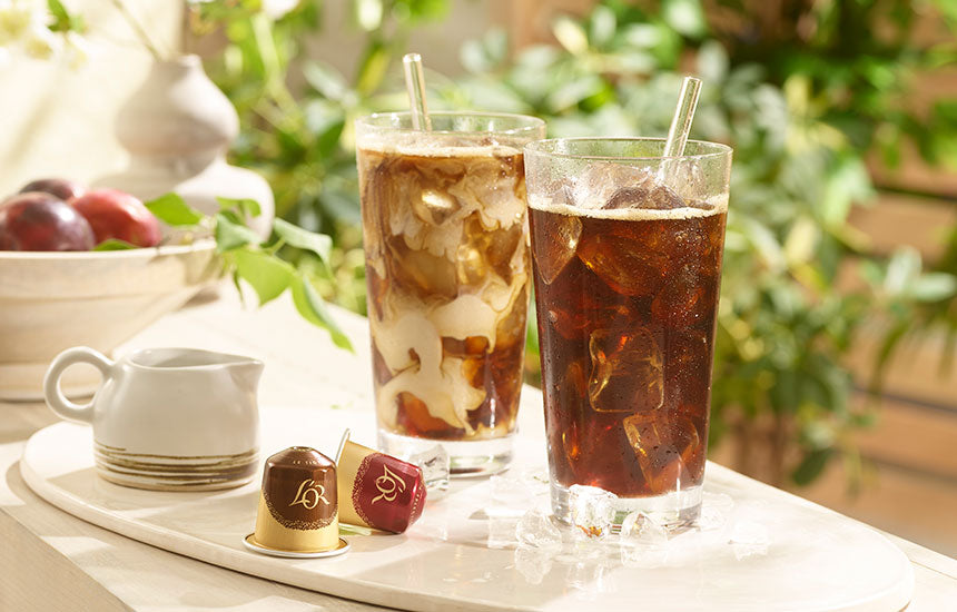 Image of iced coffee with L'OR capsules