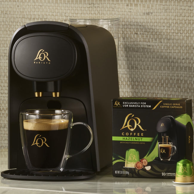 Image of Hazelnut Coffee Box with L'OR BARISTA System