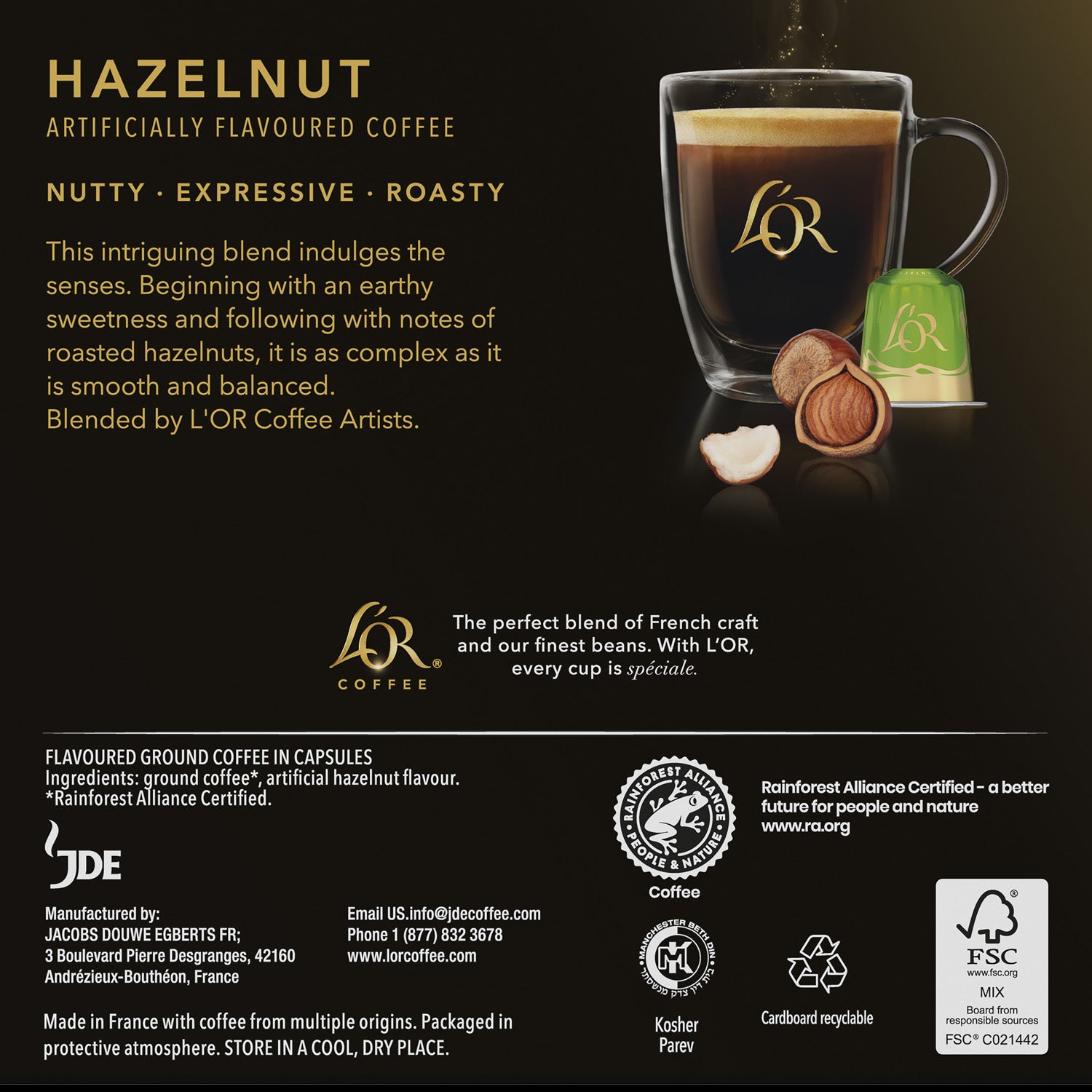 Image of Back of Hazelnut Coffee Box