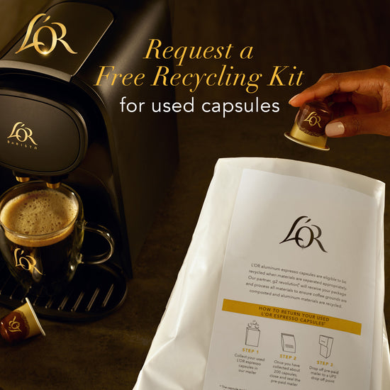 L'or Decaf Espresso Capsules, 100 Count Decaf Ristretto, Single-Serve Aluminum Coffee Capsules Compatible with The L'or Barista System & Nespresso