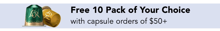 Free 10 Pack of Your Choice with capsule orders of $50+