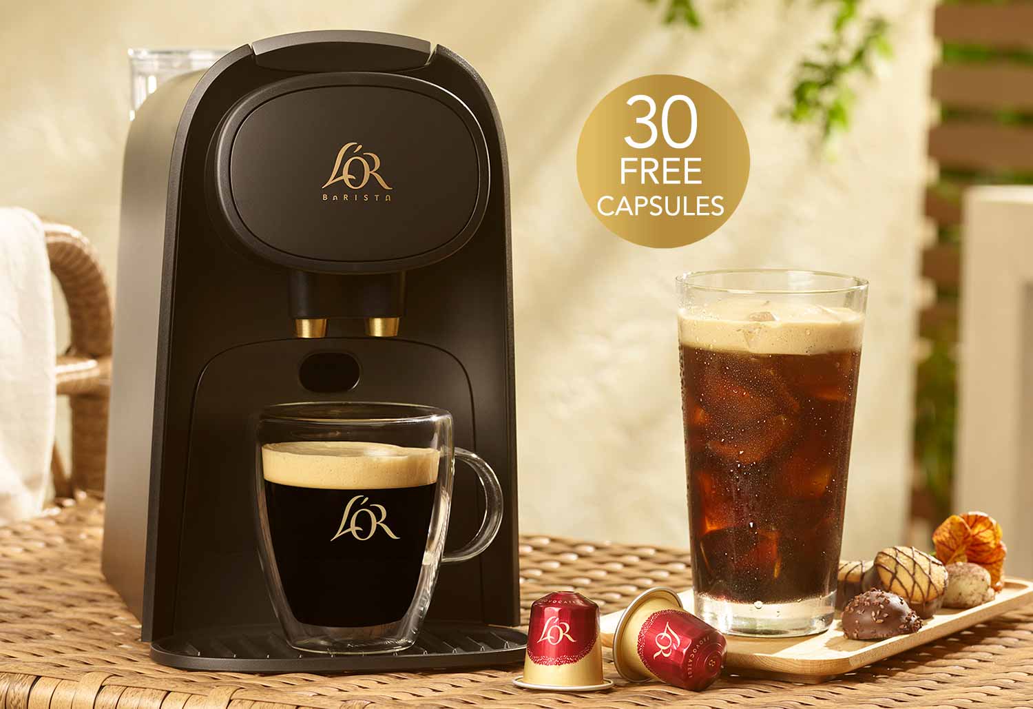 Image of the L'OR BARISTA System and Iced Coffee