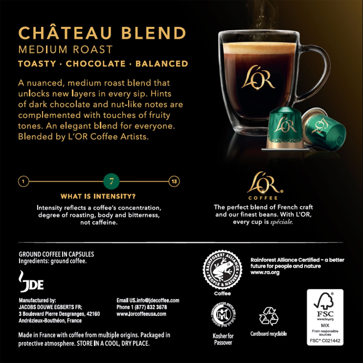 L'or Chateau Medium Roast Blend Coffee Capsules - 30ct : Target