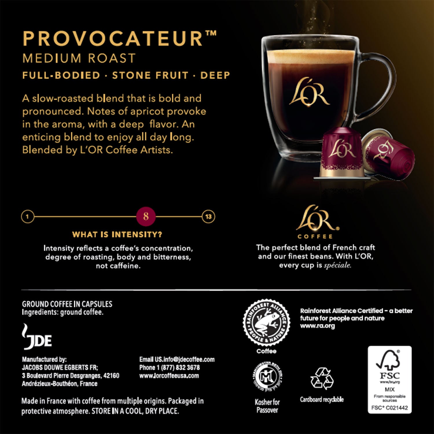 Back of the Provocateur Blend box.