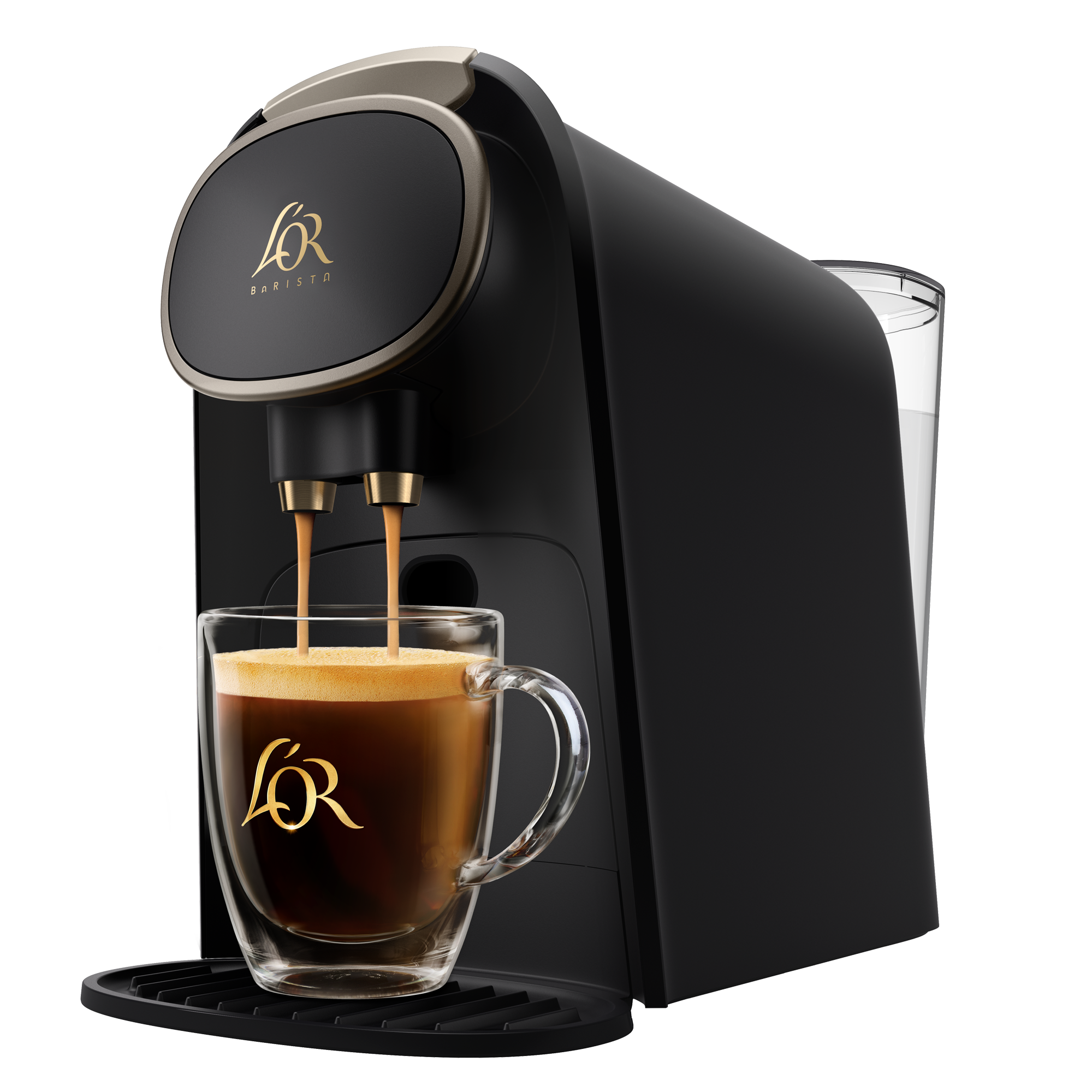 Image of L'OR BARISTA System in in black with champagne gold accents