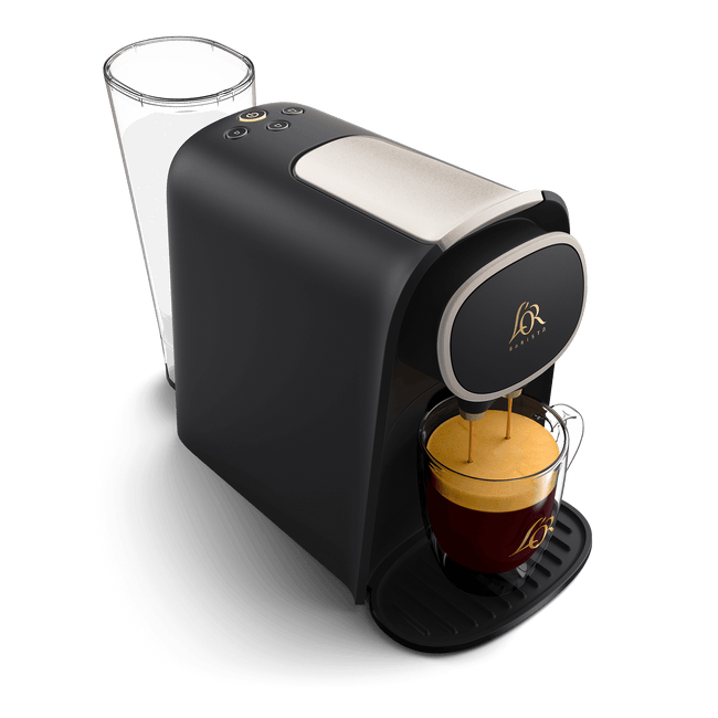 Image of L'OR BARISTA System Black with Champagne Gold Accents from the top