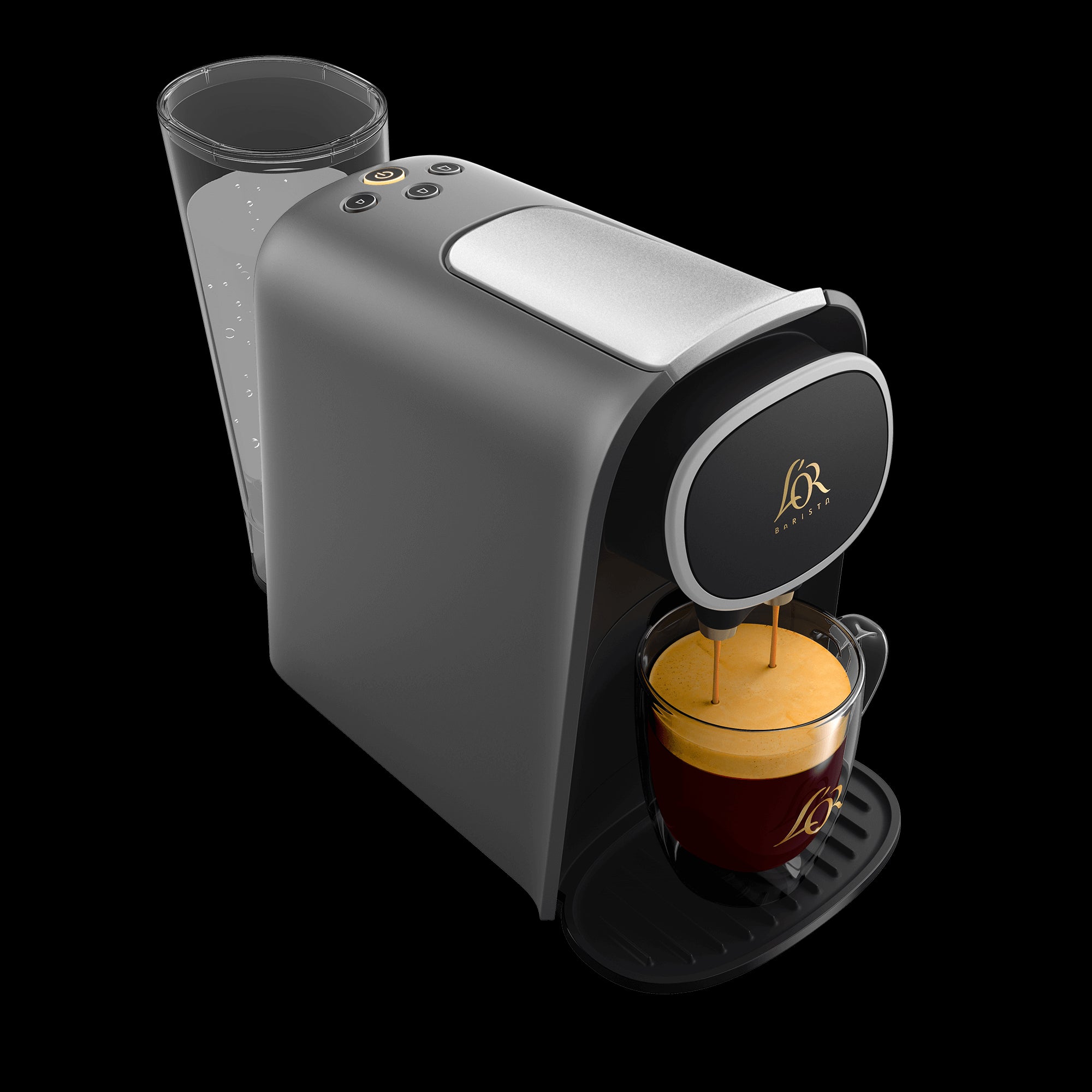 Image of L'OR BARISTA System Cashmere Gray with Brushed Silver Accents from the top