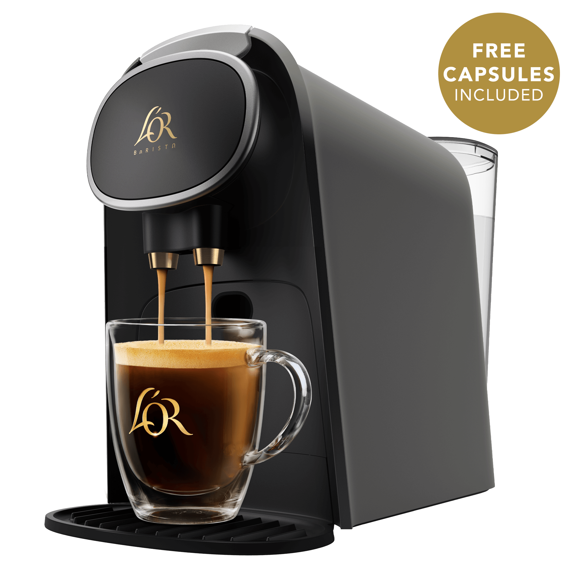 L'OR BARISTA Coffee & Espresso System - Cashmere Grey with Brushed Silver Accents