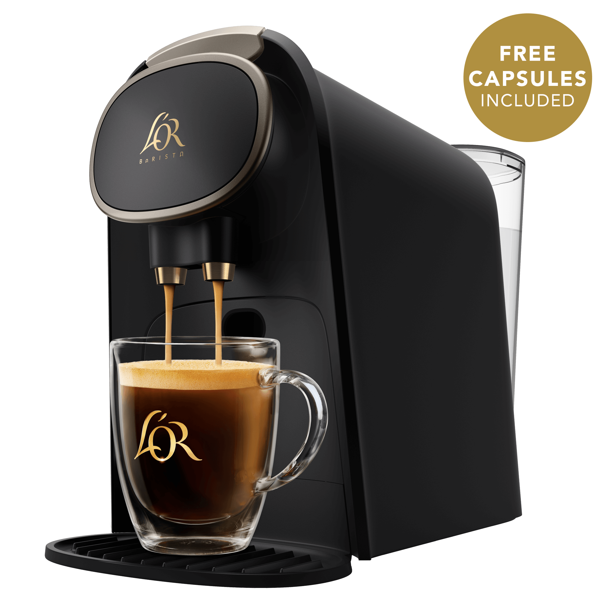 L'OR BARISTA Coffee & Espresso System - Matte Black with Champagne Gold Accents