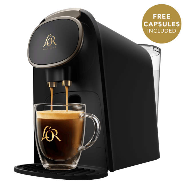 Image of black L'OR BARISTA with Champagne gold accents