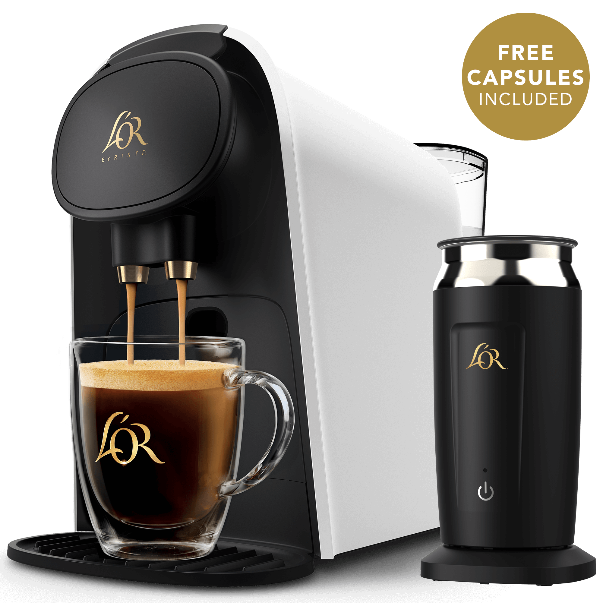 Image of white L'OR BARISTA with Frother