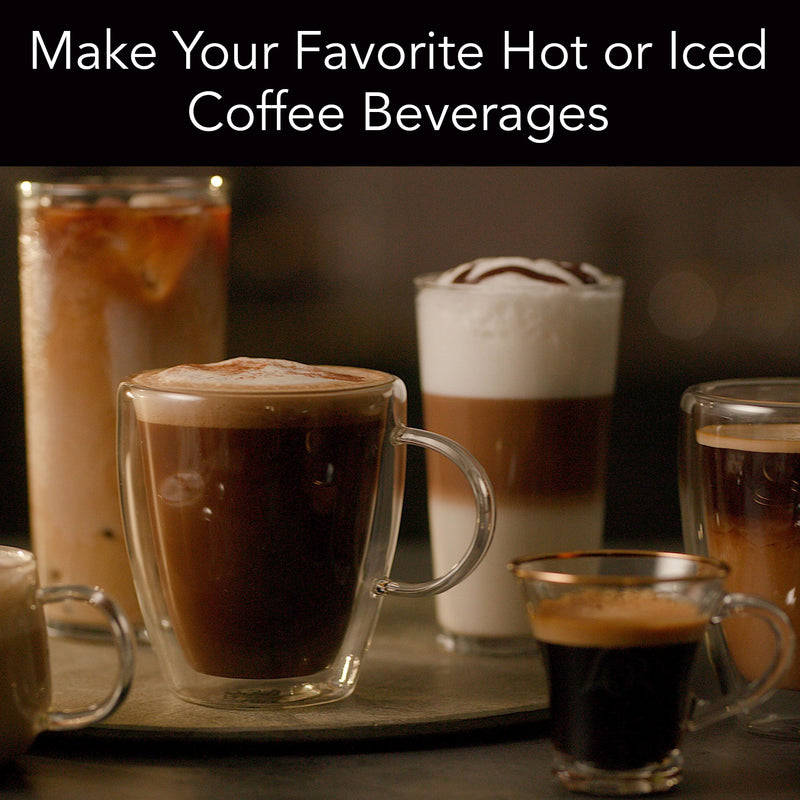 Make your favorite hot and cold coffee beverages.