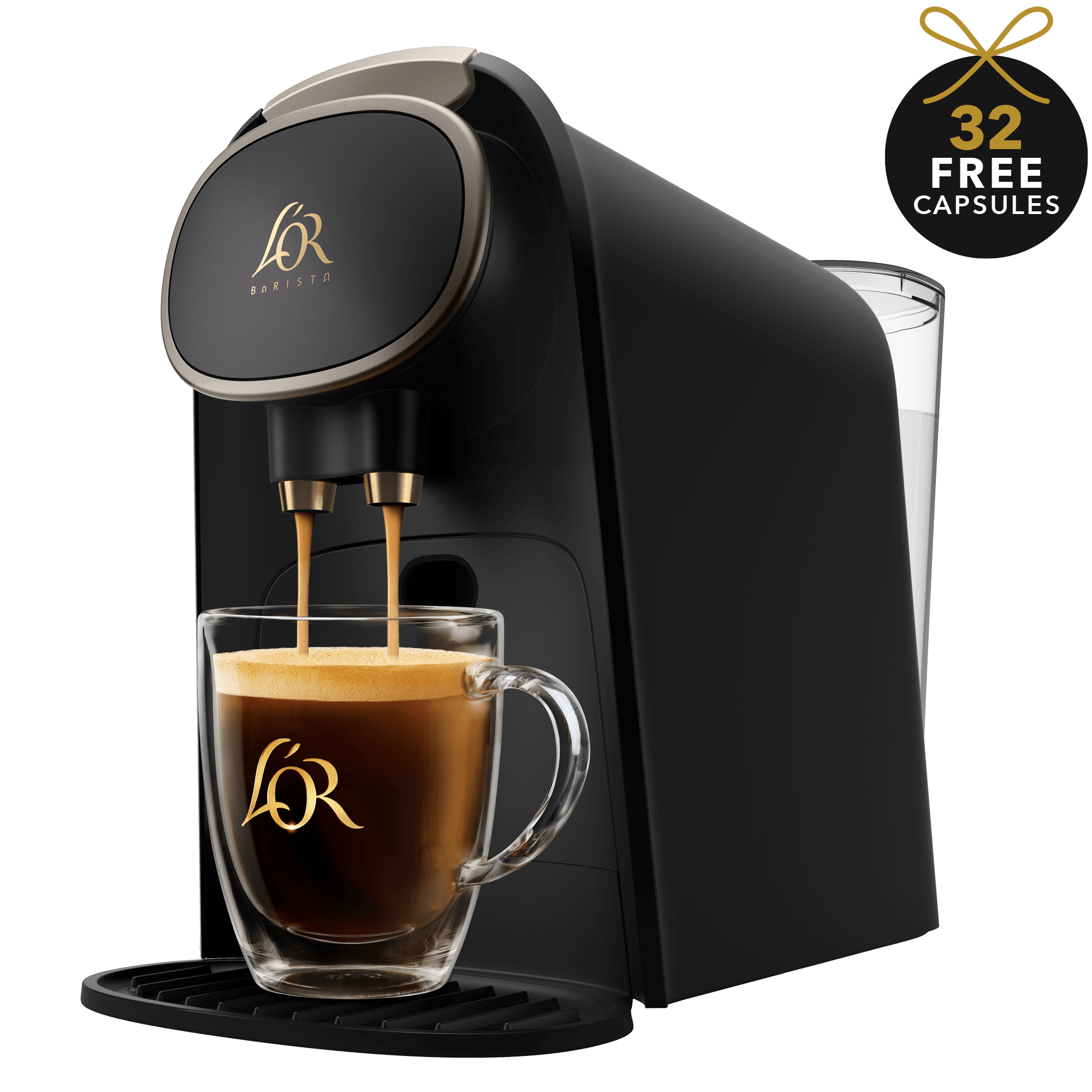 L'OR BARISTA Coffee & Espresso System - Matte Black with Champagne Gold Accents