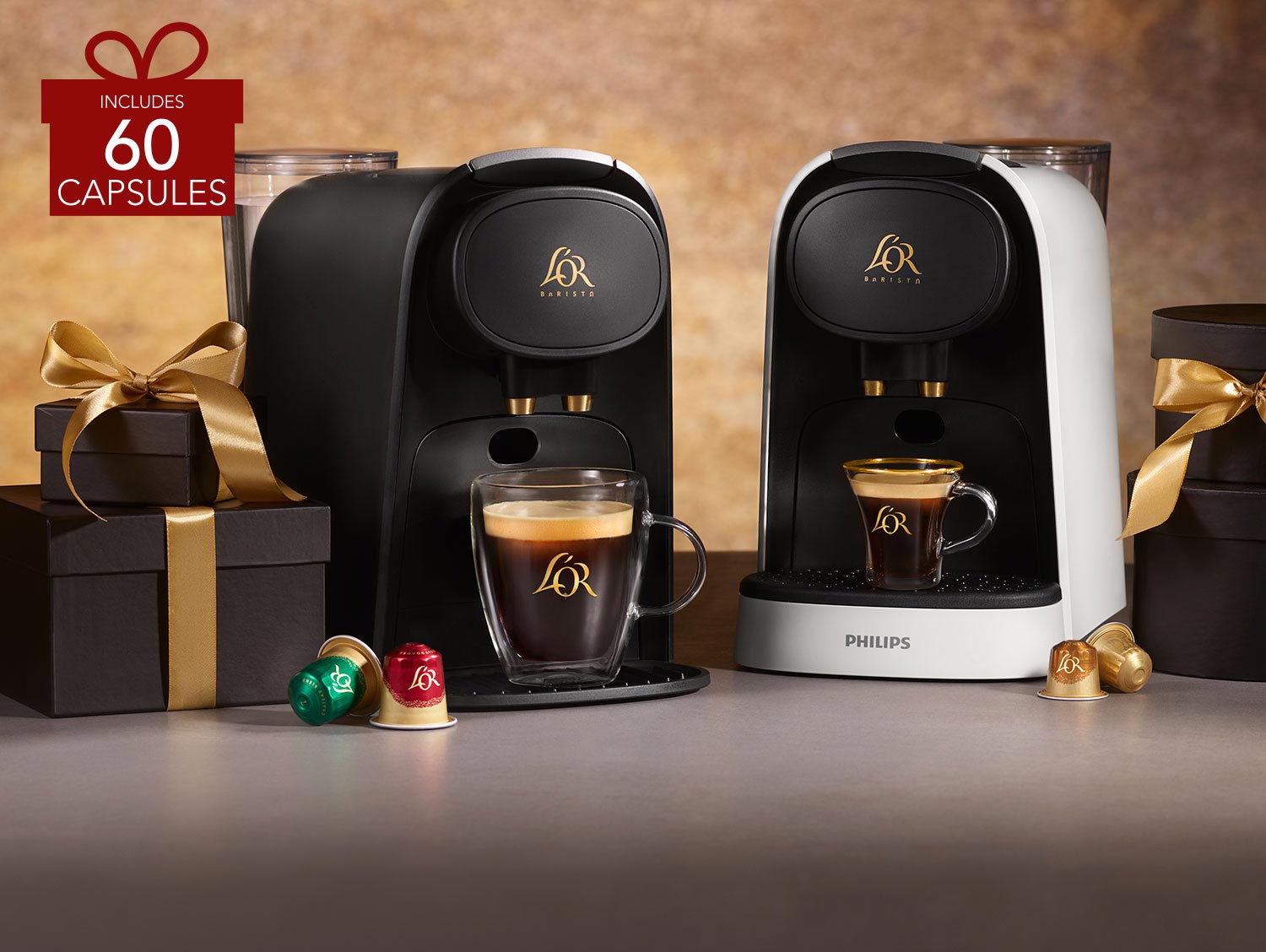 Unwrap a Coffee Experience Like No Other Enjoy the gift of high-pressure brewed coffee.  Shop early and get 40% off the L’OR BARISTA System with a 60 Capsule Holiday Assortment.