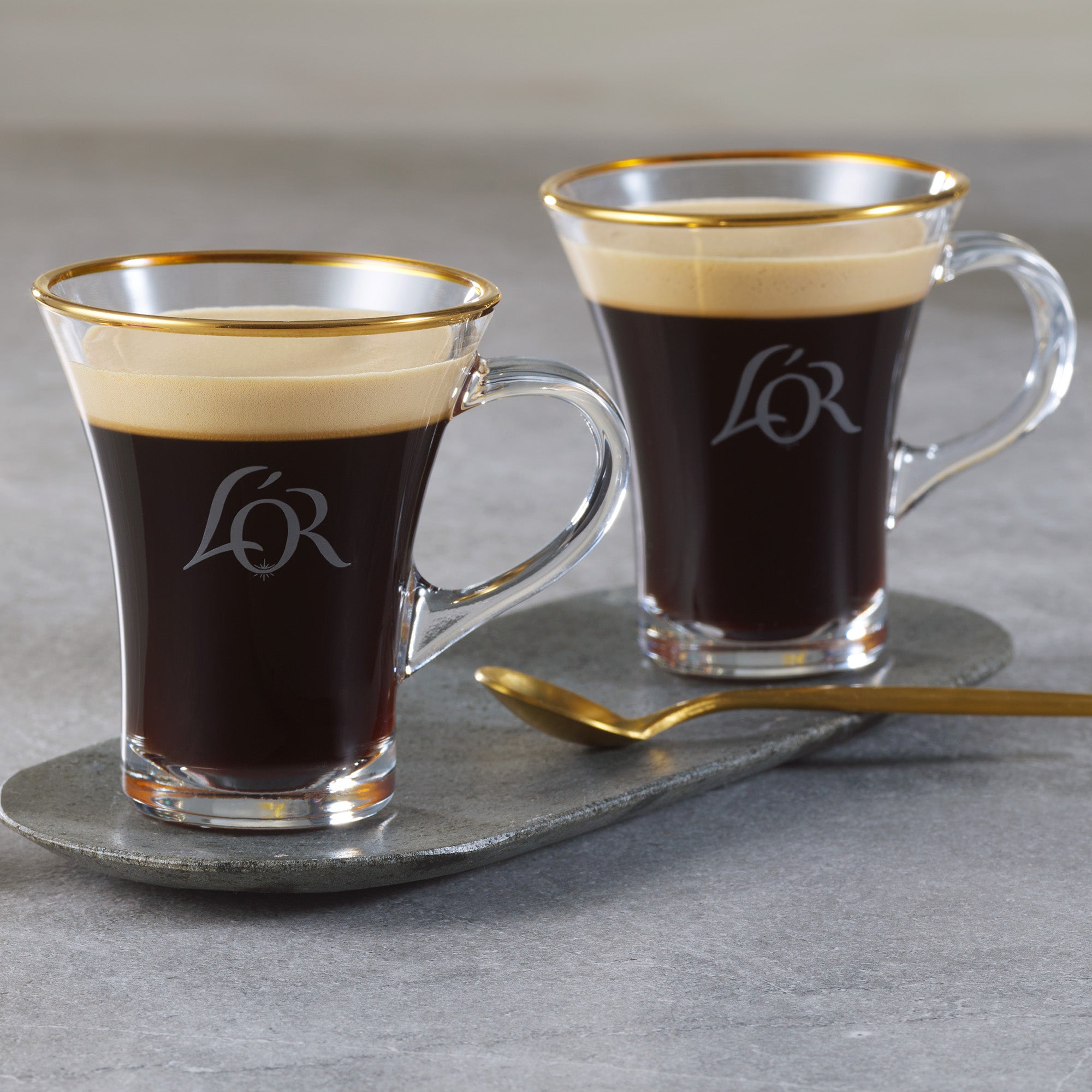 L OR Espresso Lungo Glass 2 Pack L OR Coffee