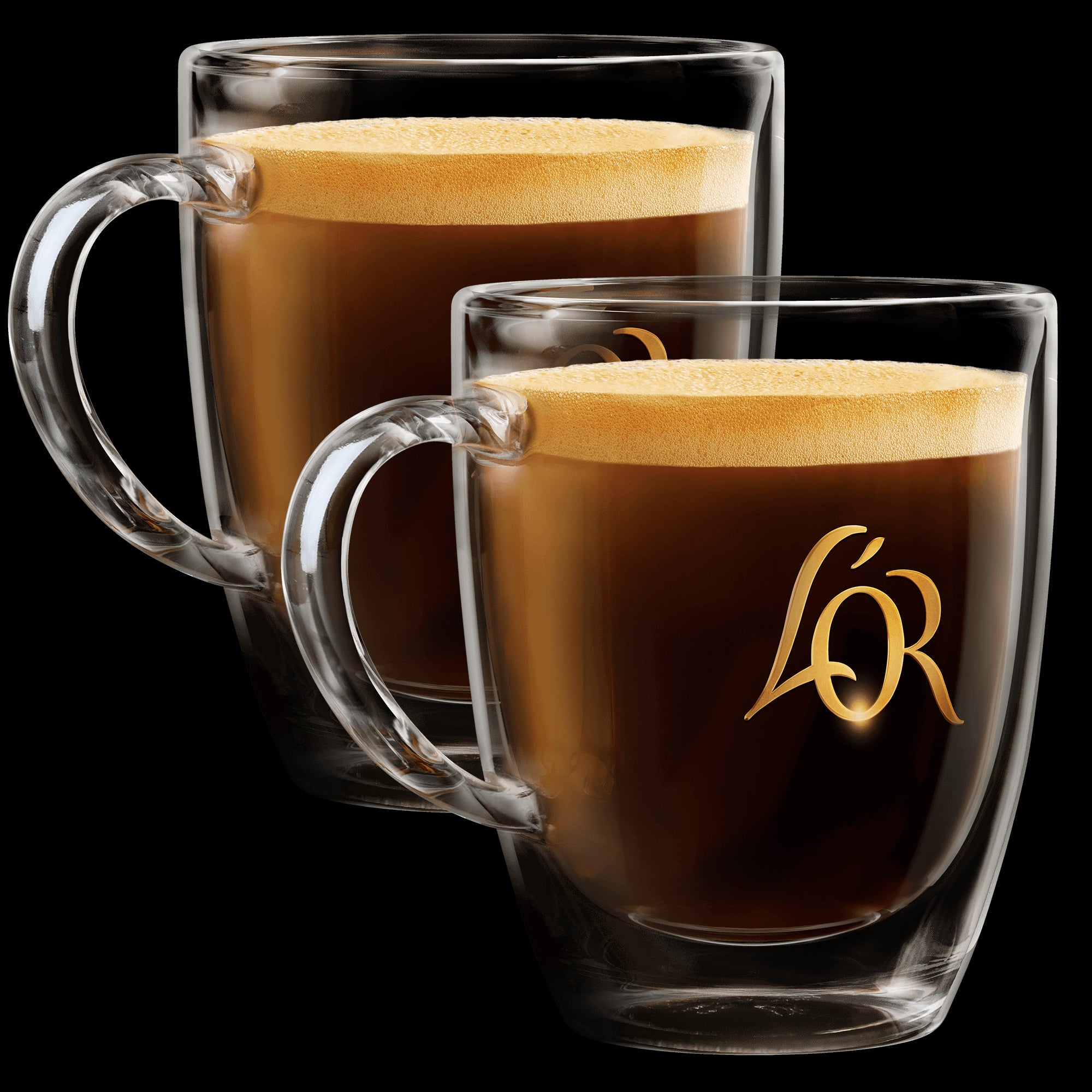 L'or Double-Walled Glass Coffee Cup 2-Pack