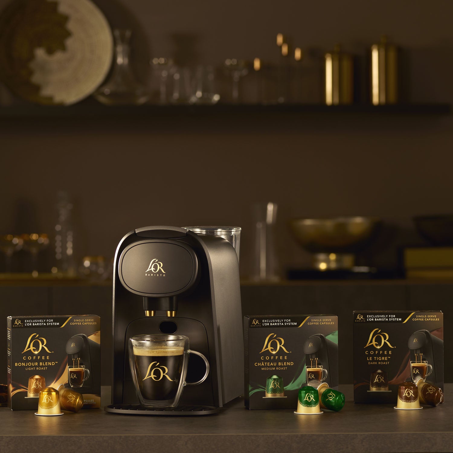 L'or Coffee Pods, 30 Capsules Coffee Artists Variety Pack, Single Cup Aluminum Coffee Capsules Exclusively Compatible with The L'or Barista System