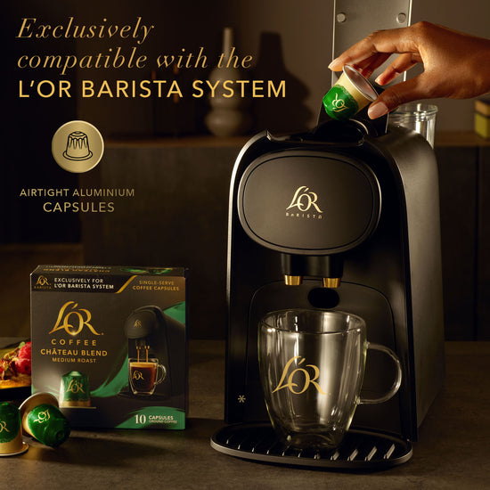 Coffee capsules are exclusively compatible with the L'OR BARISTA System.