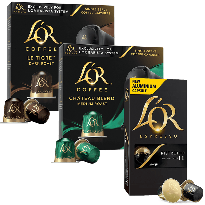 Pack découverte capsules compatibles Nespresso et XXL L'Or Barista