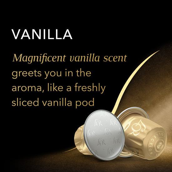 Magnificent vanilla scent greets you in the aroma, like a freshly sliced vanilla pod.