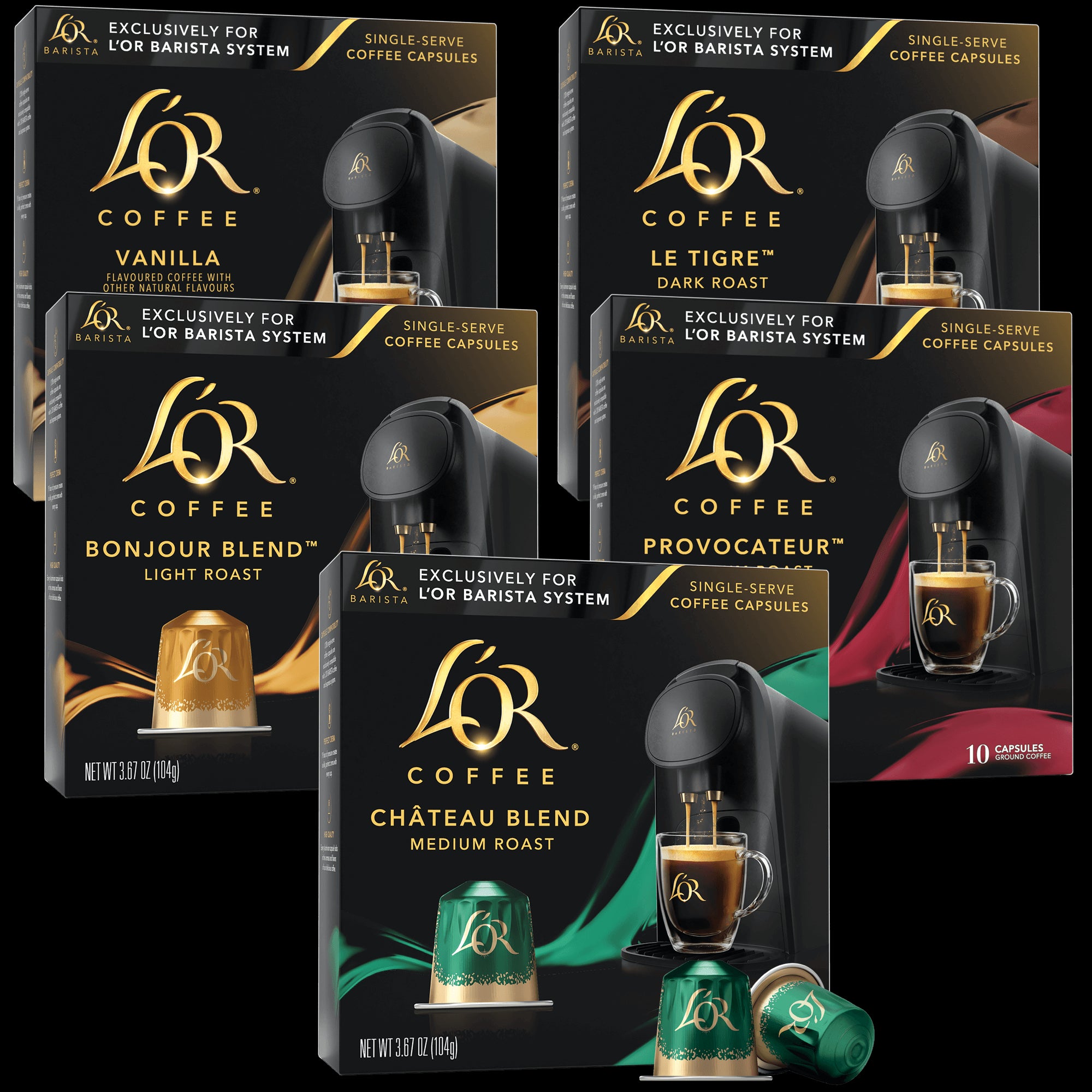 L'OR Coffee Pods, 50 Capsules Coffee Lovers Variety Pack, Single Cup  Aluminum Coffee Capsules Exclusively Compatible with the L'OR BARISTA  System 