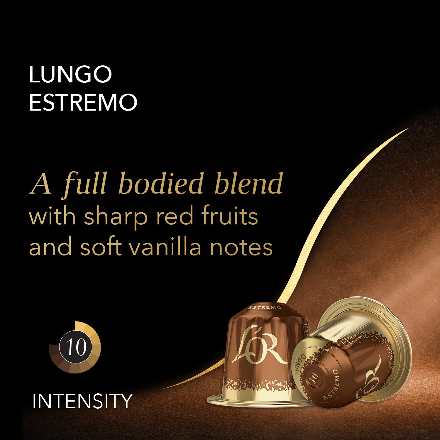 A full-bodied blend with sharp red fruits and soft vanilla notes.