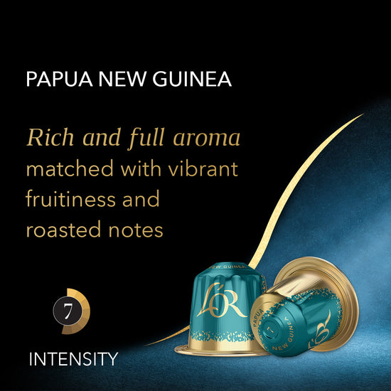 Rich and full aroma matched with vibrant fruitiness and roasted notes.