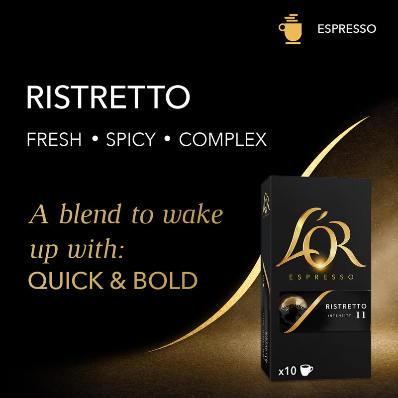 LOR Espresso Ristretto Coffee (3 x Boxes 120 Capsules Pods) Nespresso  Compatible