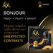 Bonjour is a fresh, fruity, and bright blend. 